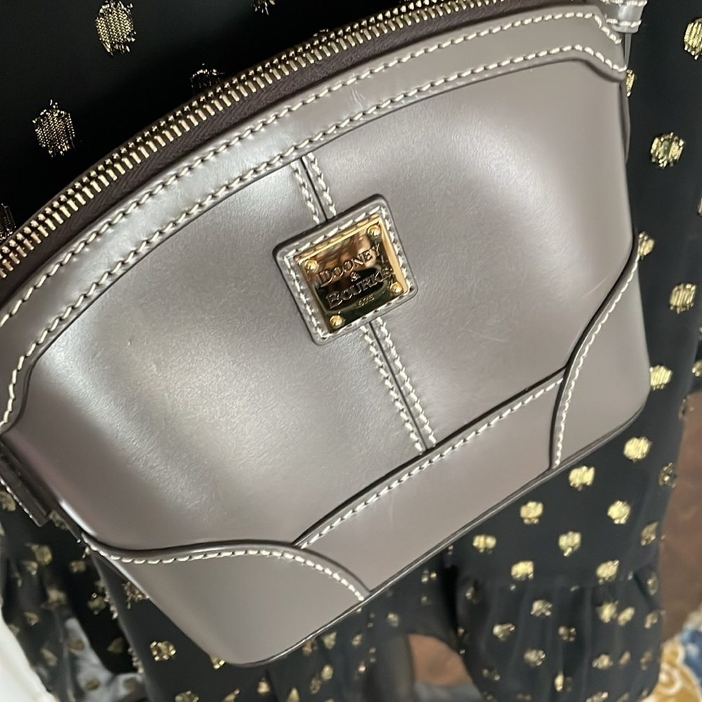 Dooney & Bourke Mini Crossbody Grey Beacon Leather Dome Shape - Picture 8 of 15